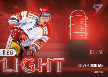 Oliver Okuliar Hradec Kralove Tipsport ELH 2022/23 SportZoo 2. serie Red Light /50 #RL-13
